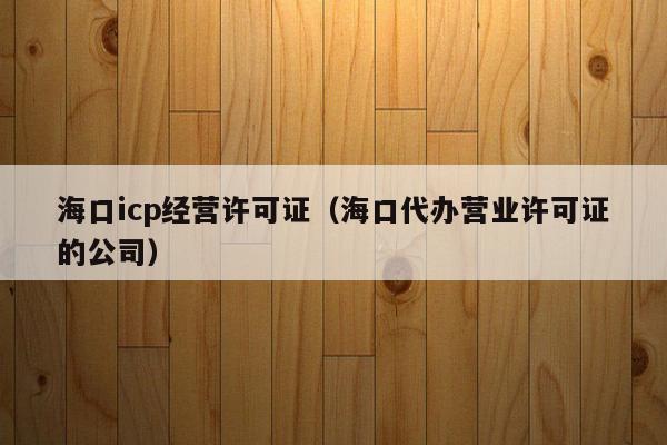 海口icp经营许可证（海口代办营业许可证的公司）