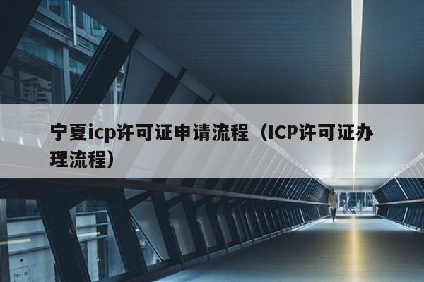 宁夏icp许可证申请流程（ICP许可证办理流程）
