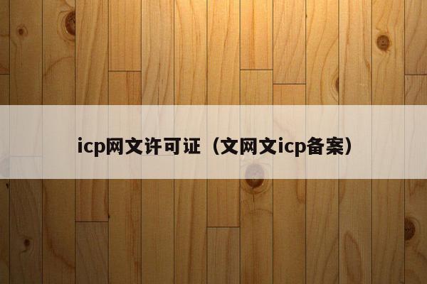 icp网文许可证（文网文icp备案）