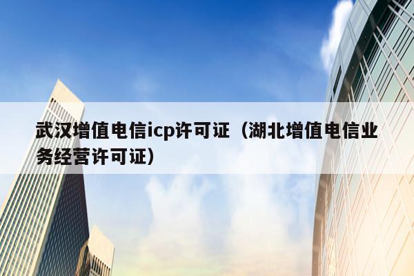 武汉增值电信icp许可证（湖北增值电信业务经营许可证）