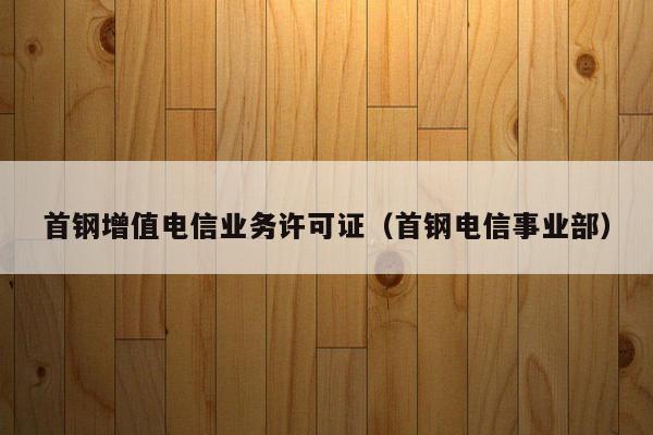 首钢增值电信业务许可证（首钢电信事业部）