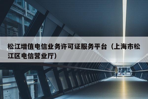松江增值电信业务许可证服务平台（上海市松江区电信营业厅）