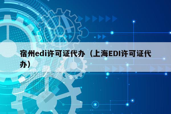 宿州edi许可证代办（上海EDI许可证代办）