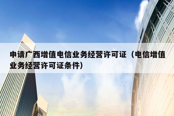 申请广西增值电信业务经营许可证（电信增值业务经营许可证条件）