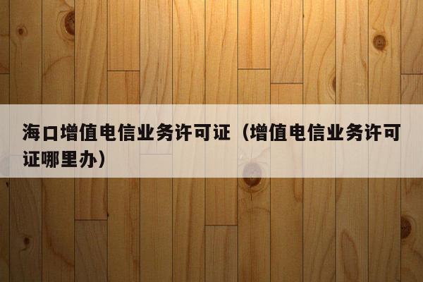 海口增值电信业务许可证（增值电信业务许可证哪里办）