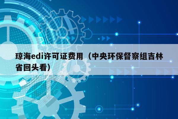 琼海edi许可证费用（中央环保督察组吉林省回头看）