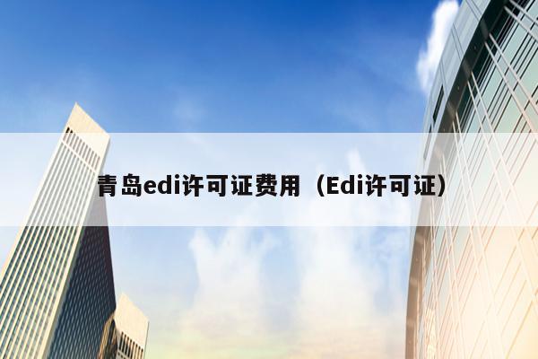 青岛edi许可证费用（Edi许可证）