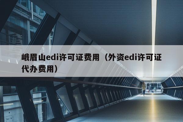 峨眉山edi许可证费用（外资edi许可证代办费用）