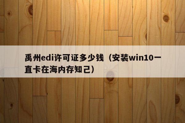 禹州edi许可证多少钱（安装win10一直卡在海内存知己）