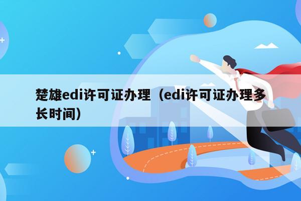 楚雄edi许可证办理（edi许可证办理多长时间）