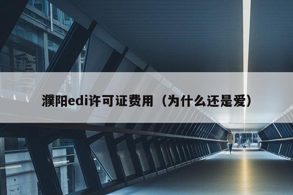 濮阳edi许可证费用（为什么还是爱）