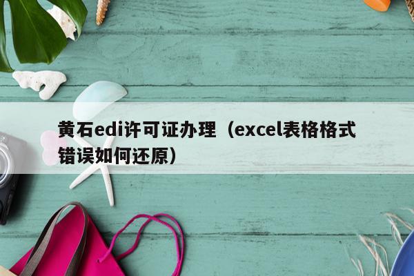 黄石edi许可证办理（excel表格格式错误如何还原）