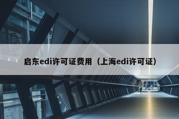 启东edi许可证费用（上海edi许可证）