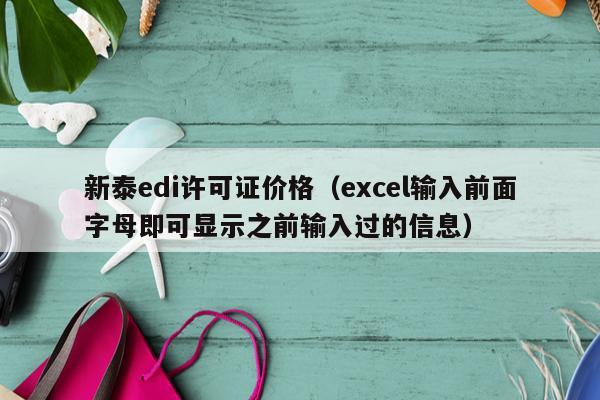 新泰edi许可证价格（excel输入前面字母即可显示之前输入过的信息）