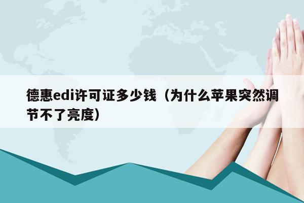 德惠edi许可证多少钱（为什么苹果突然调节不了亮度）